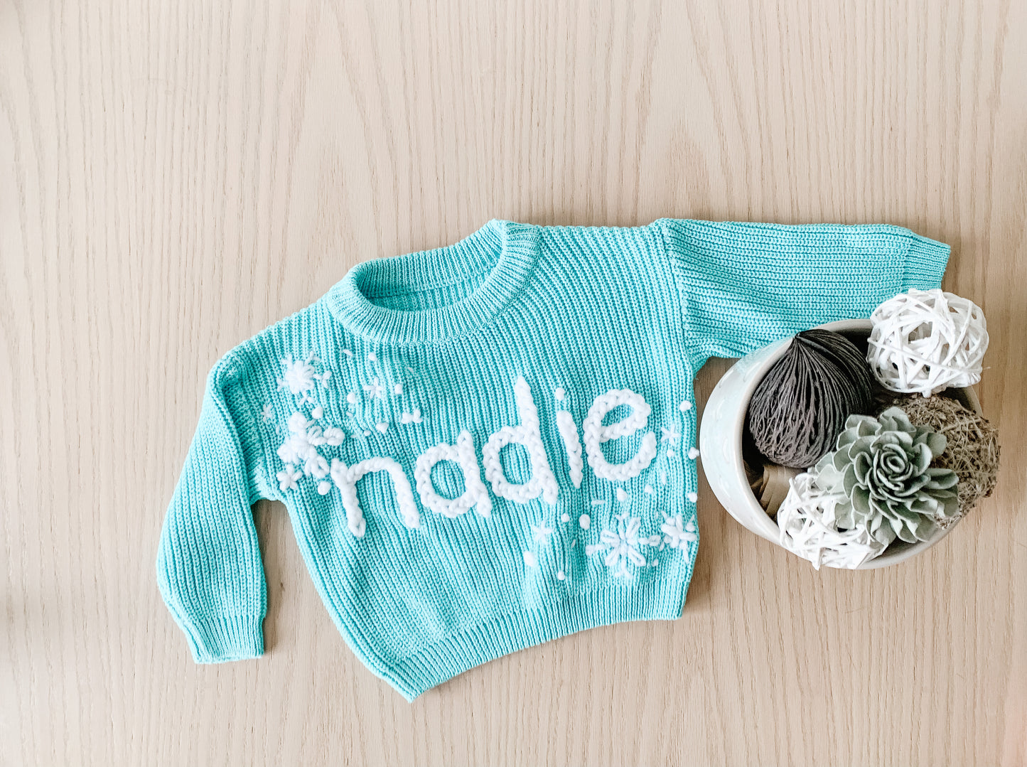 Custom Knit Sweater in Tidal Wave