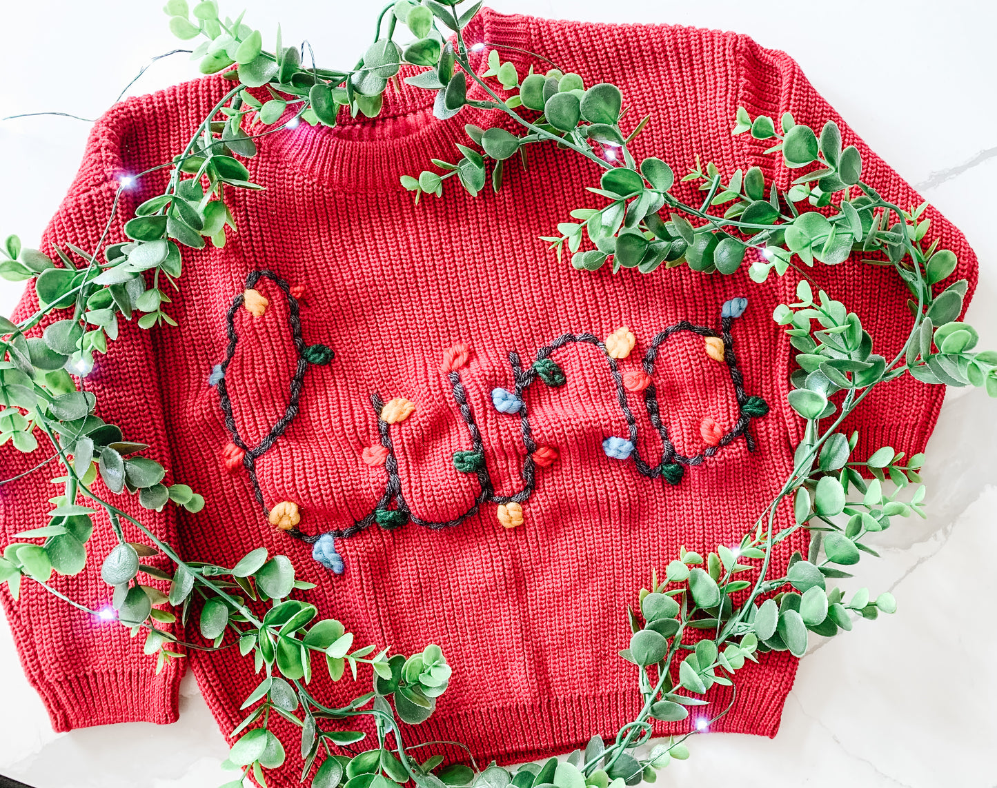 Custom Knit Sweater in Berry Red