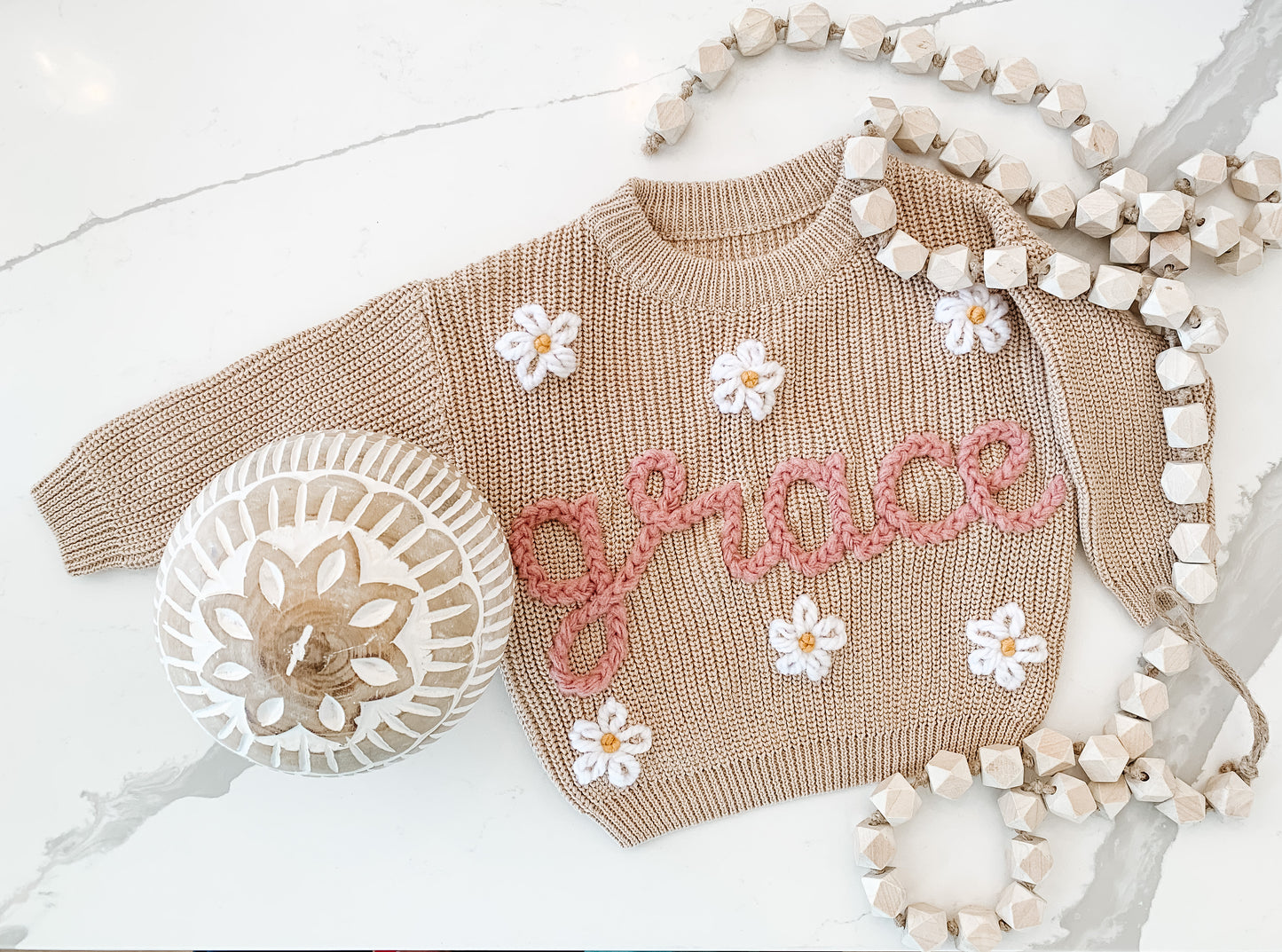 Custom Knit Sweater in Iced Latte