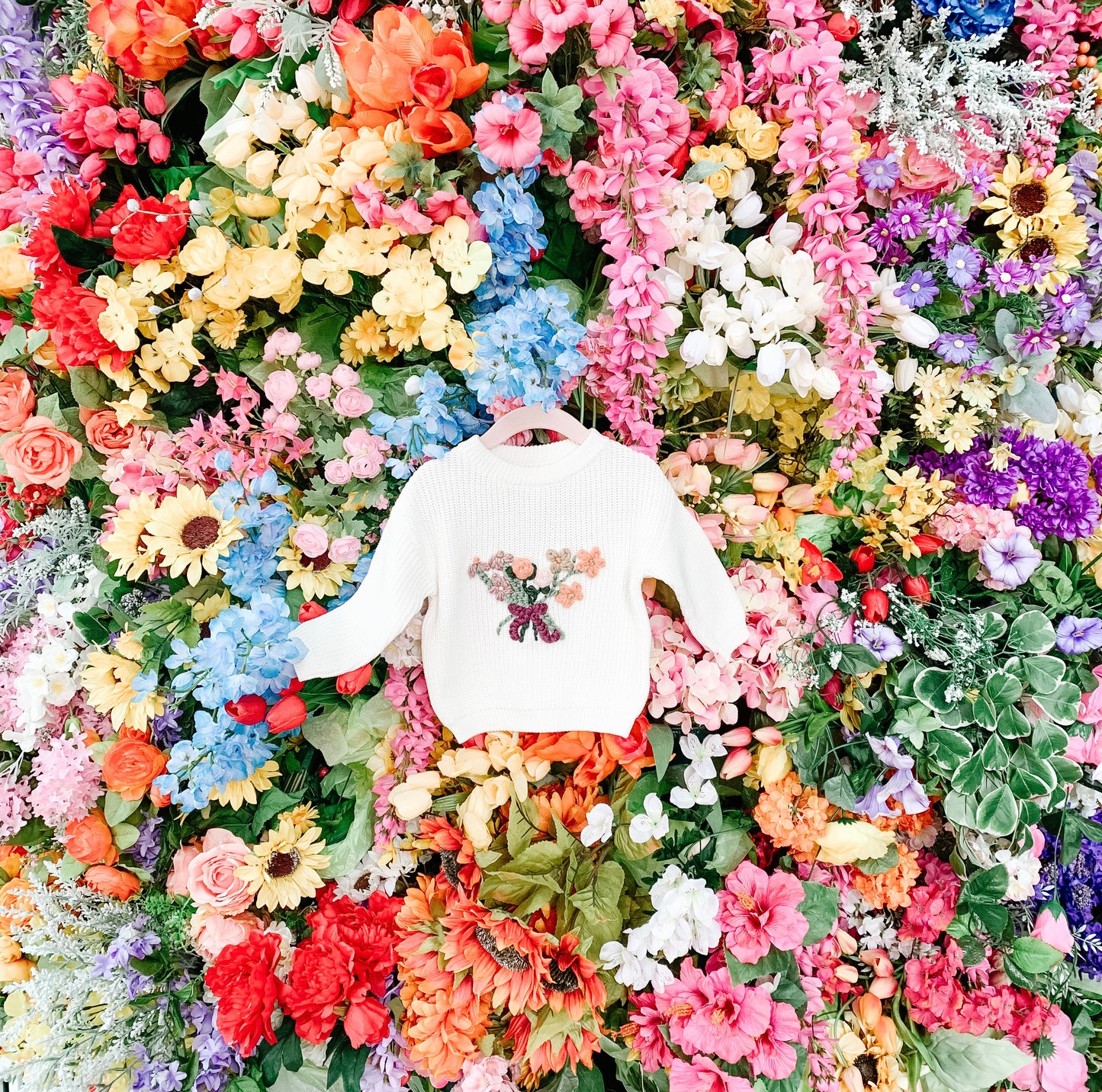 Flower Bouquet On Icing On The Cake