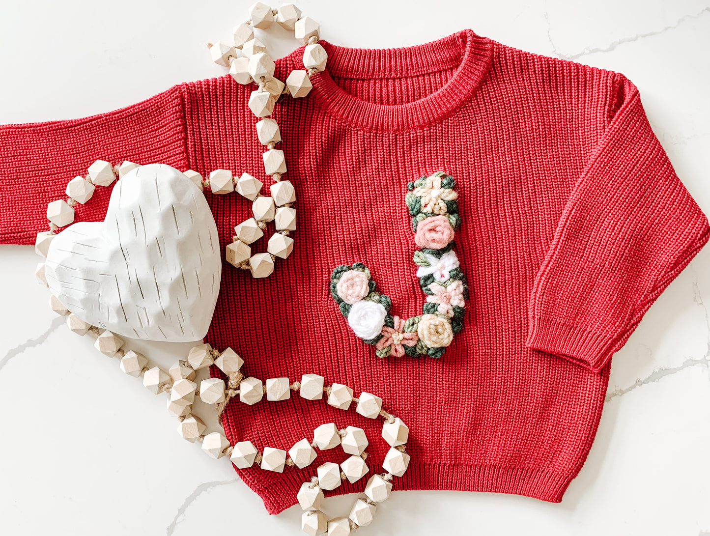 Custom Knit Sweater in Berry Red