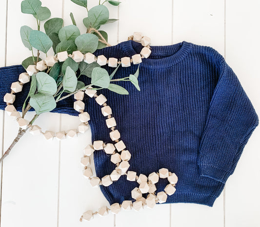 Custom Knit Sweater in In The Navy