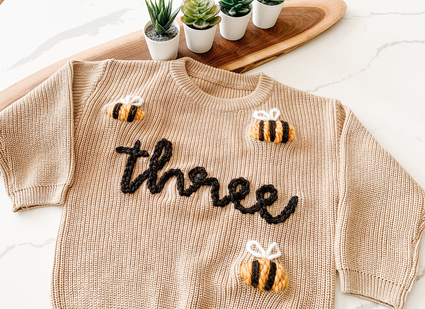 Custom Knit Sweater in Iced Latte