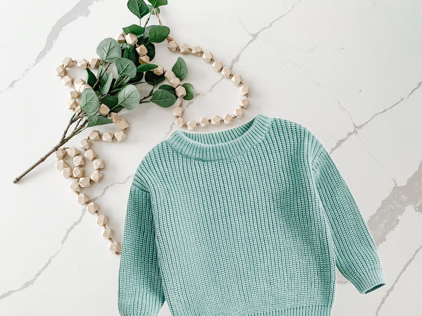 Custom Knit Sweater in Sea Green