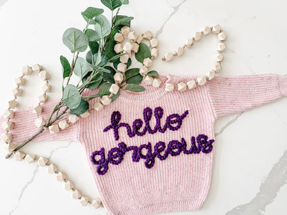 Hello Gorgeous On Speckled Pink