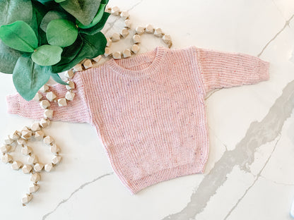 Custom Knit Sweater in Speckled Pink